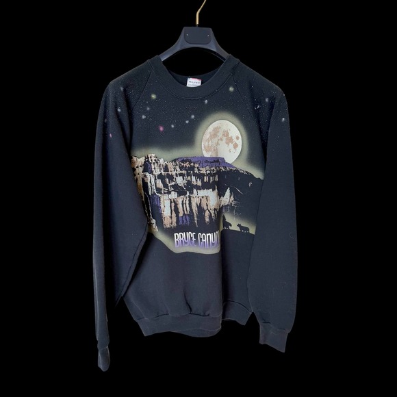 Fruit of the Loom Other - Vintage 1991 Bryce Canyon Sweatshirt Wolf Moon Black XL Mens